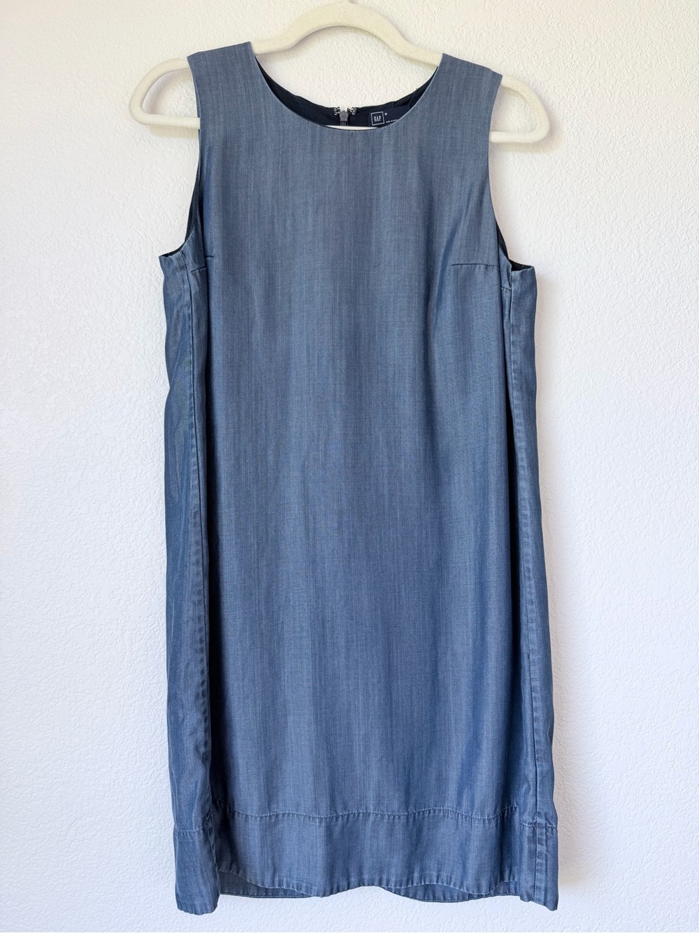 GAP Chambray Shift Dress Lyocell Sleeveless Blue Mini Dress Size M